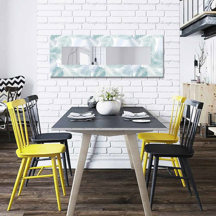 Wallity 40120YMA-13 Espejo Decorativo 40x120 cm, Espejo 20x100 cm con Marco de Madera